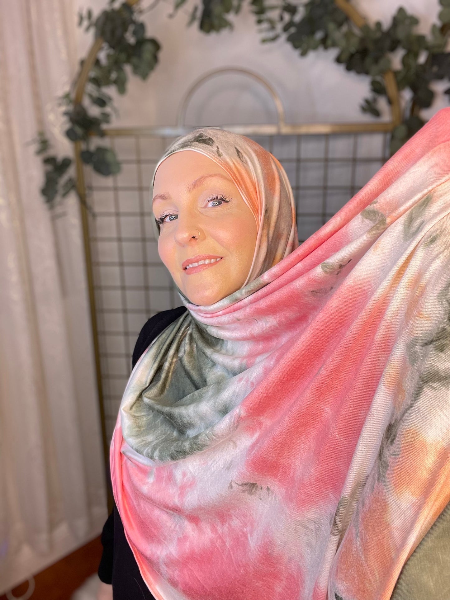 Tie Dye Jersey Hijab: Watermelon Mojito