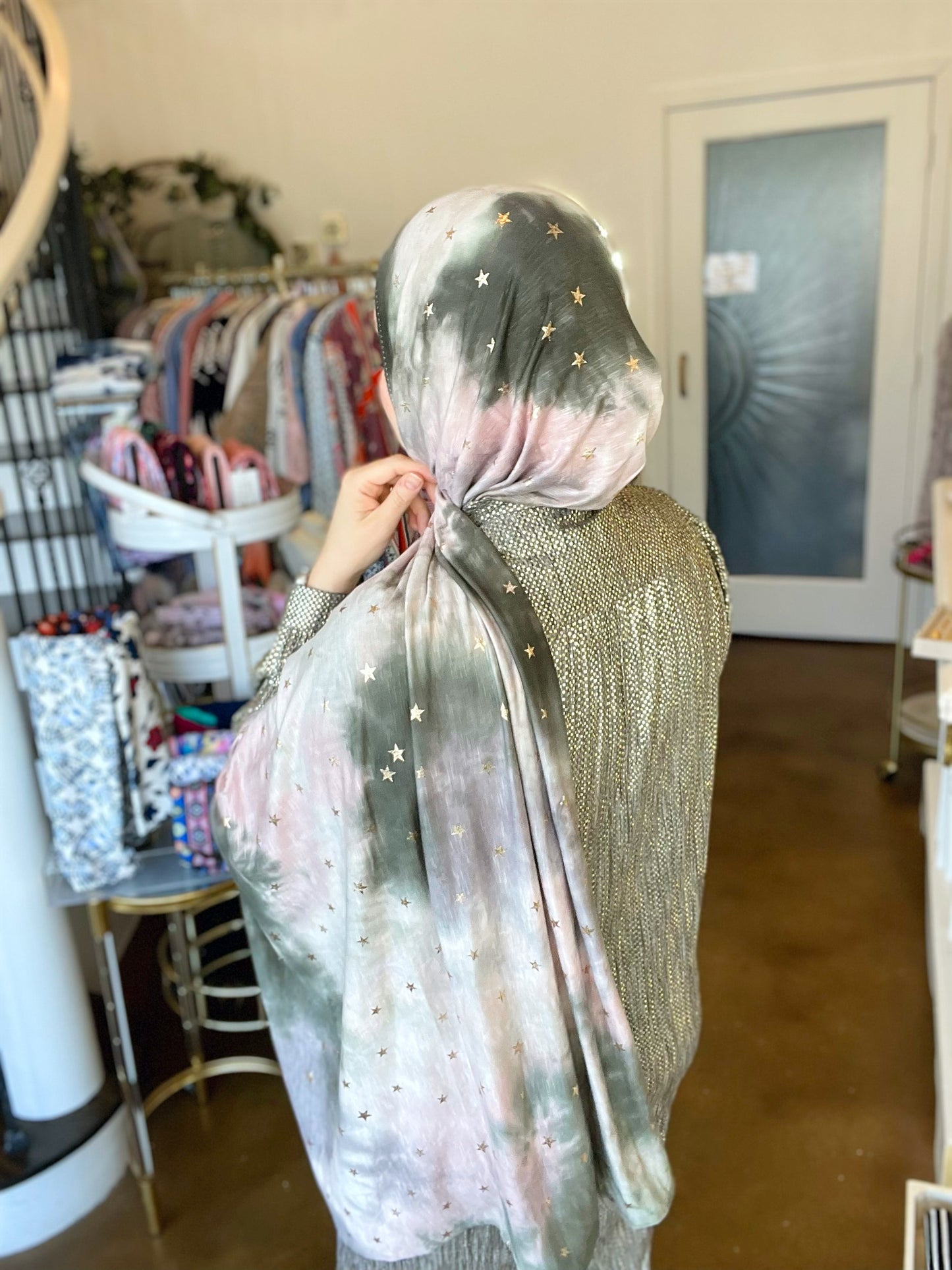 Tie Dye Jersey Hijab: Starry Nights