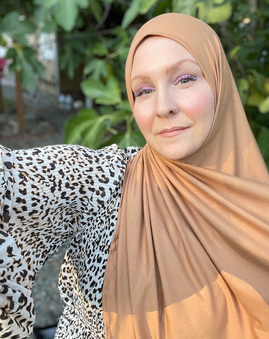 Solid Jersey Hijab: Cider Brown