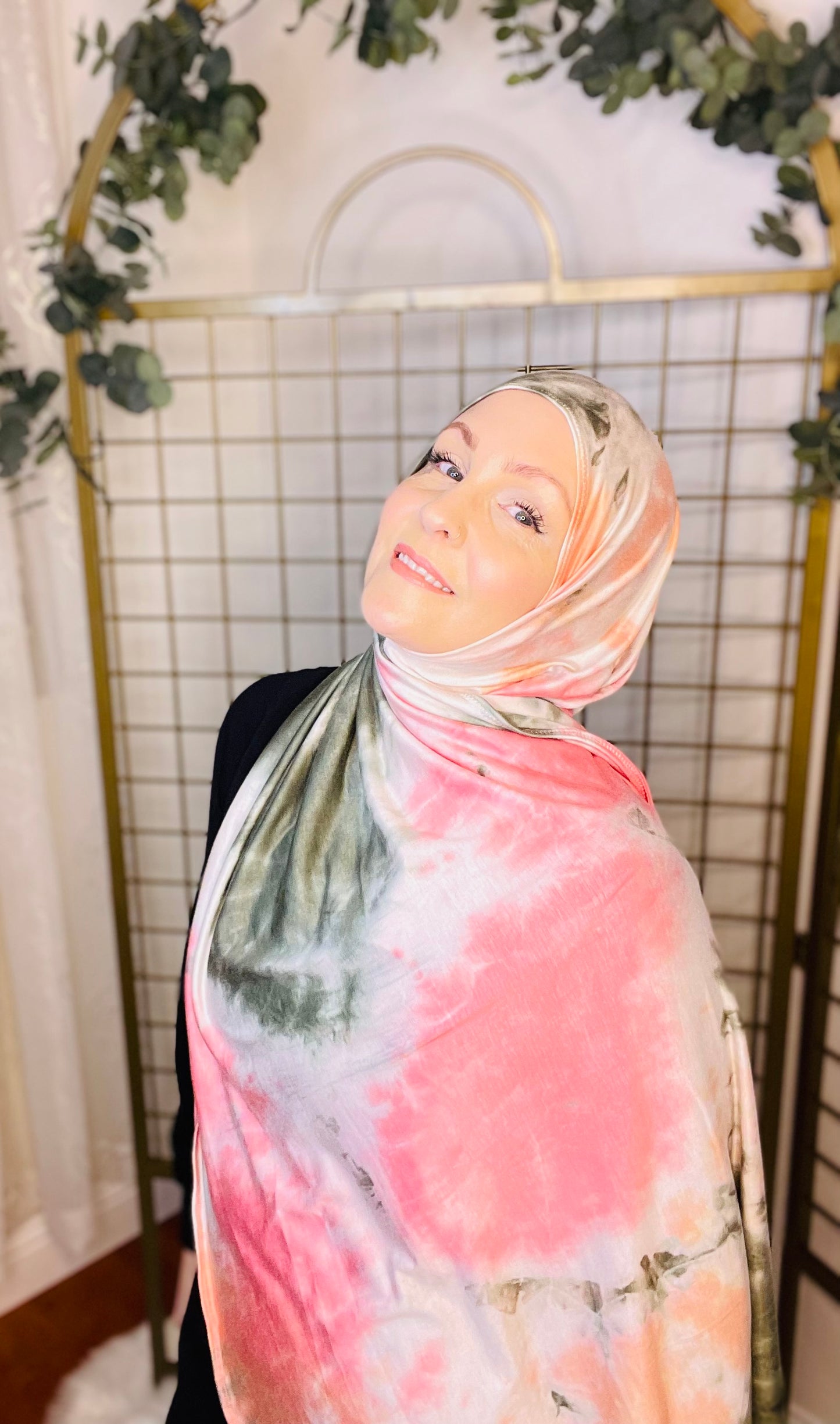 Tie Dye Jersey Hijab: Watermelon Mojito