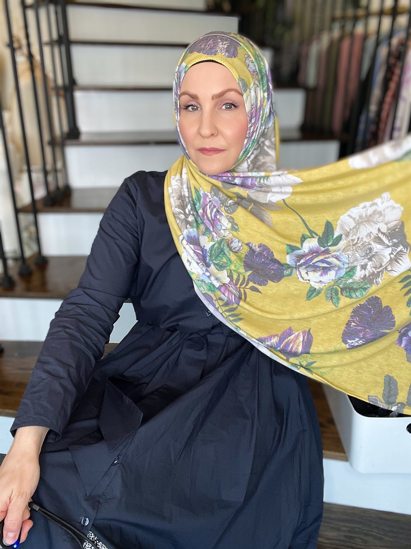 Printed Jersey Hijab: Mystical Lavender Floral