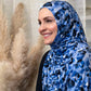 Printed Jersey Hijab: Blue Ice Jungle Cat