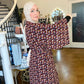 Signature MC Kimono: Geometric Bordeaux