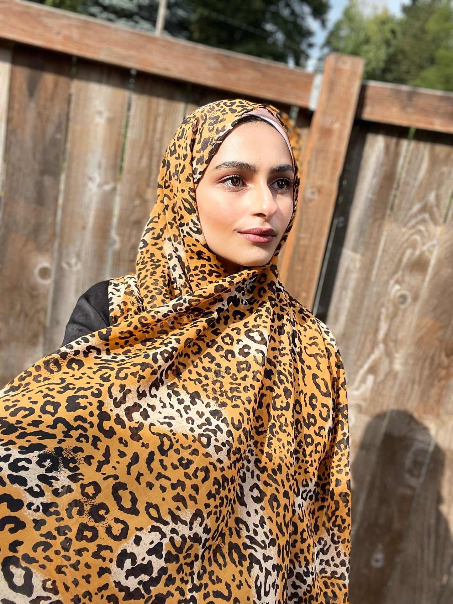 Limited Edition Chiffon Hijab: Flirtatious Feline (Extra Wide)