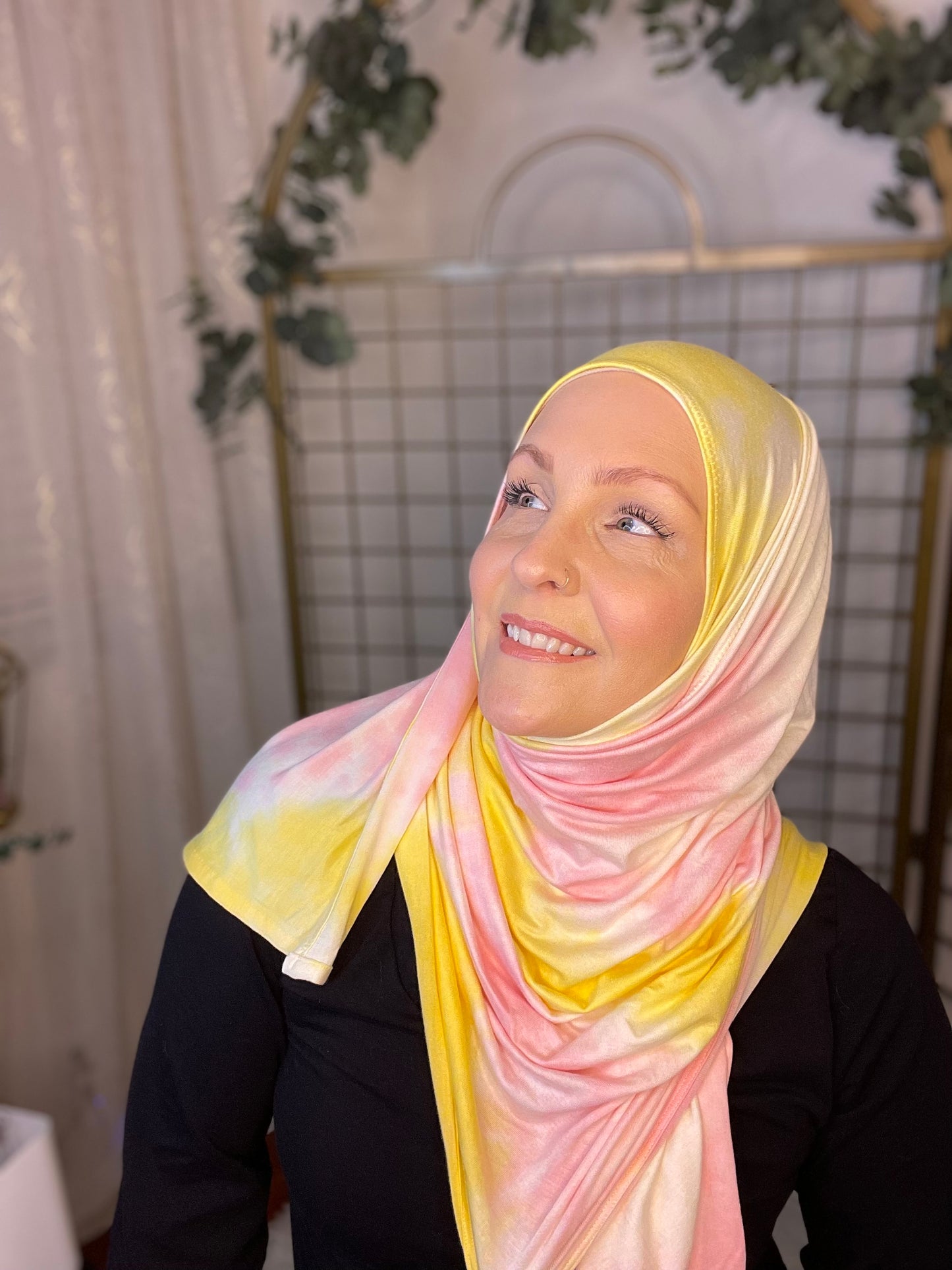 Tie Dye Jersey Hijab: Pink Lemonade