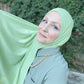 Solid Sparkle Jersey Hijab: Pale Green Lurex