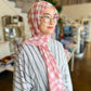 Chiffon Hijab: Blushed Checkers