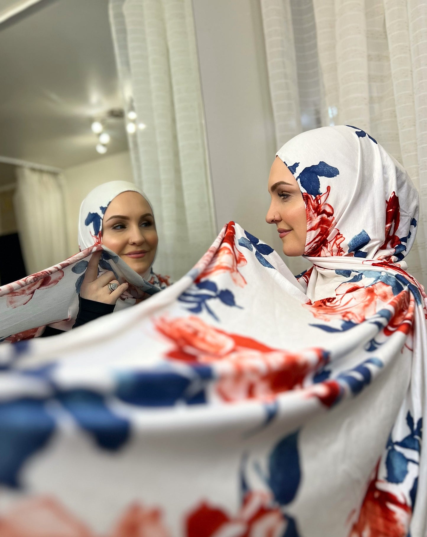 Printed Jersey Hijab: First Roses of Spring