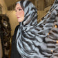 Crinkle Chiffon Hijab: Shimmer Charcoal Icy Blue