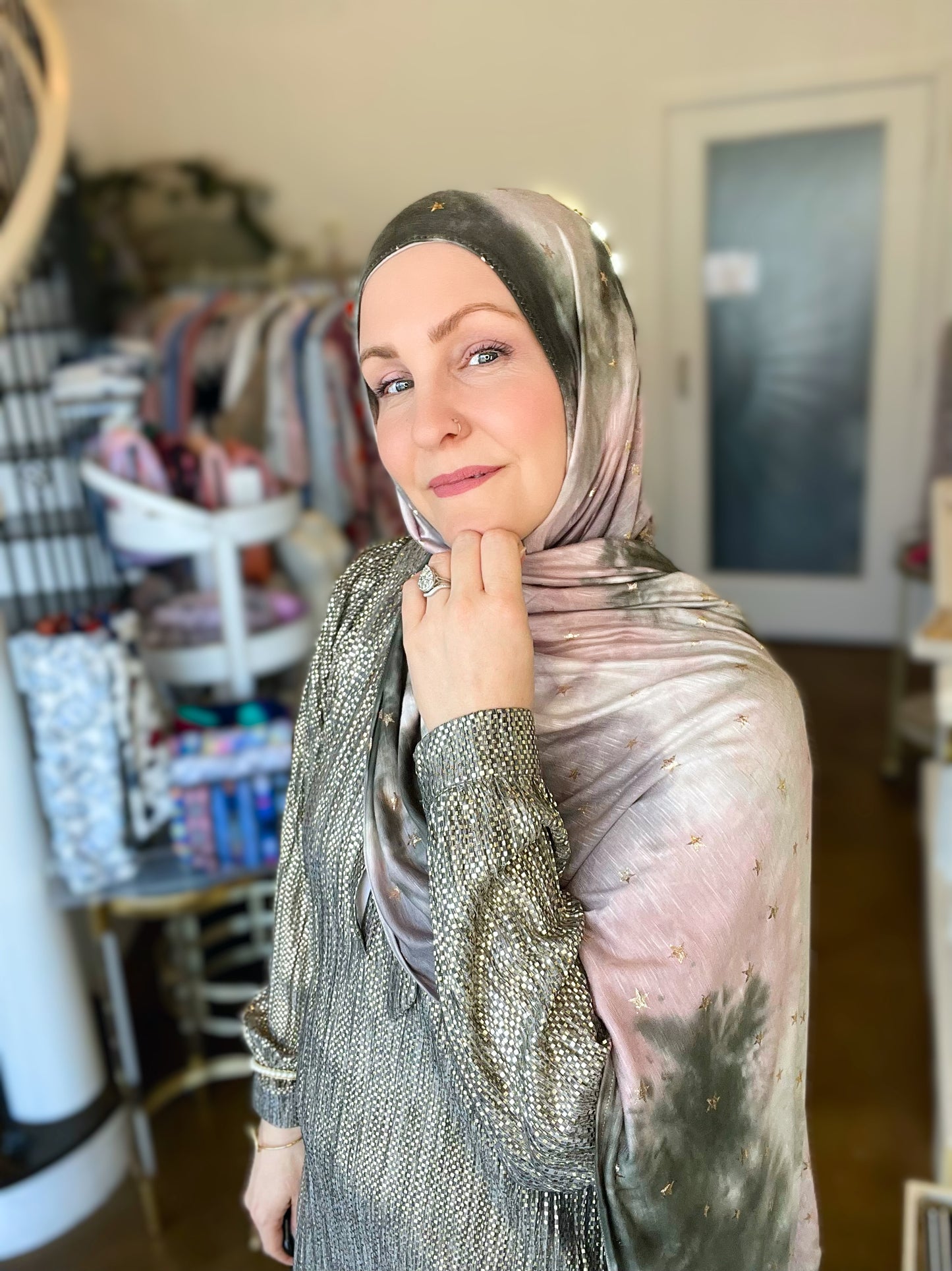 Tie Dye Jersey Hijab: Starry Nights