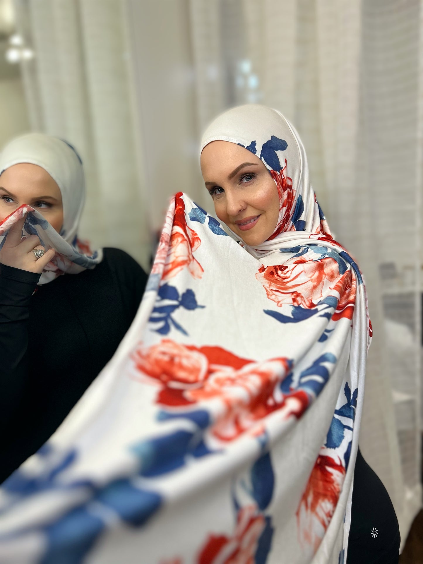 Printed Jersey Hijab: First Roses of Spring