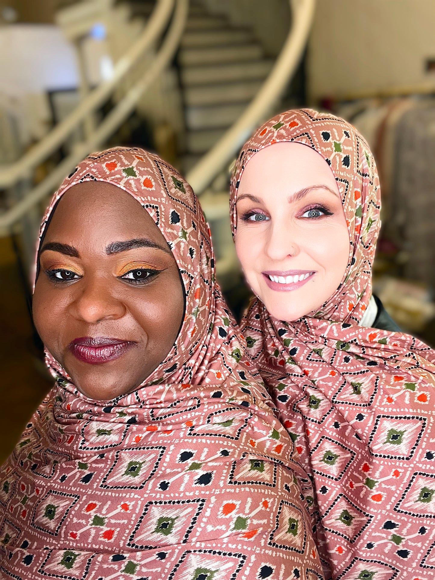 Printed Jersey Hijab: Killim Rose