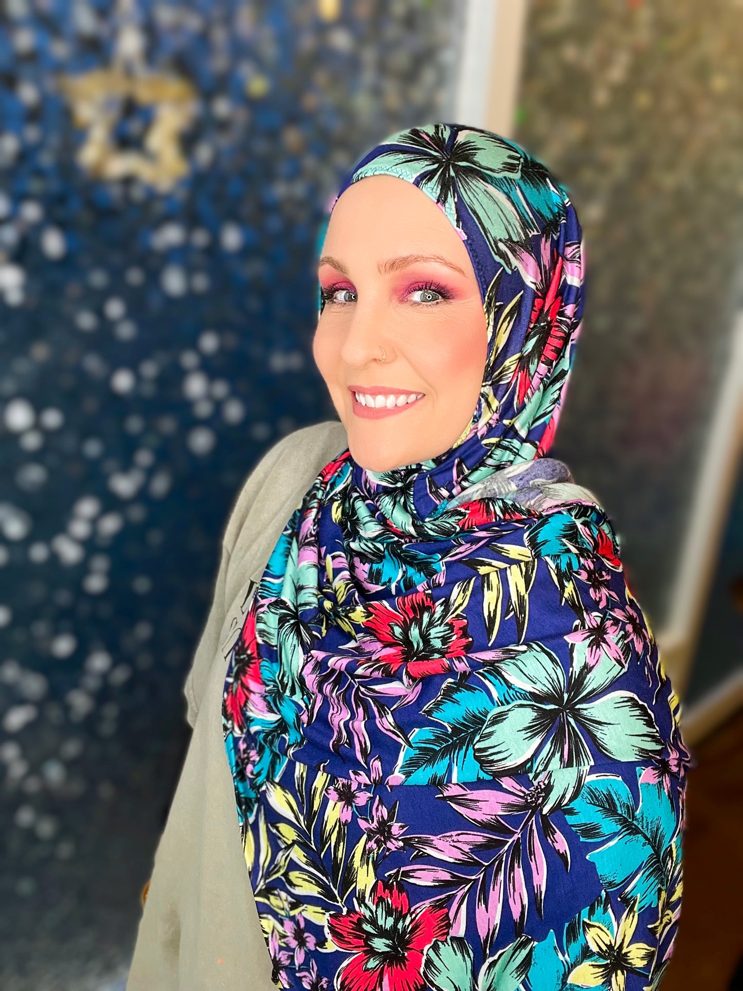 Printed Jersey Hijab: Aloha
