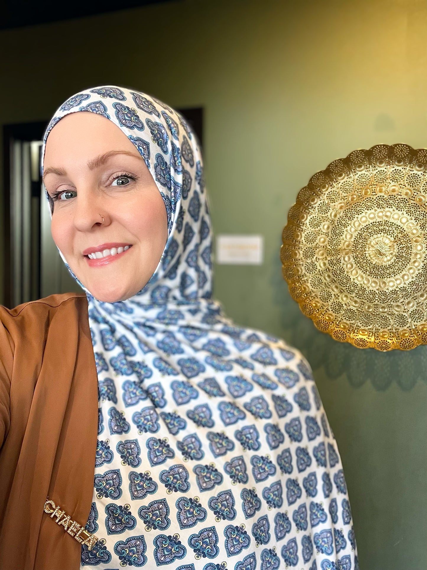 Printed Jersey Hijab: Turkish Tea Party