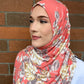 Printed Jersey Hijab: Coral Roses