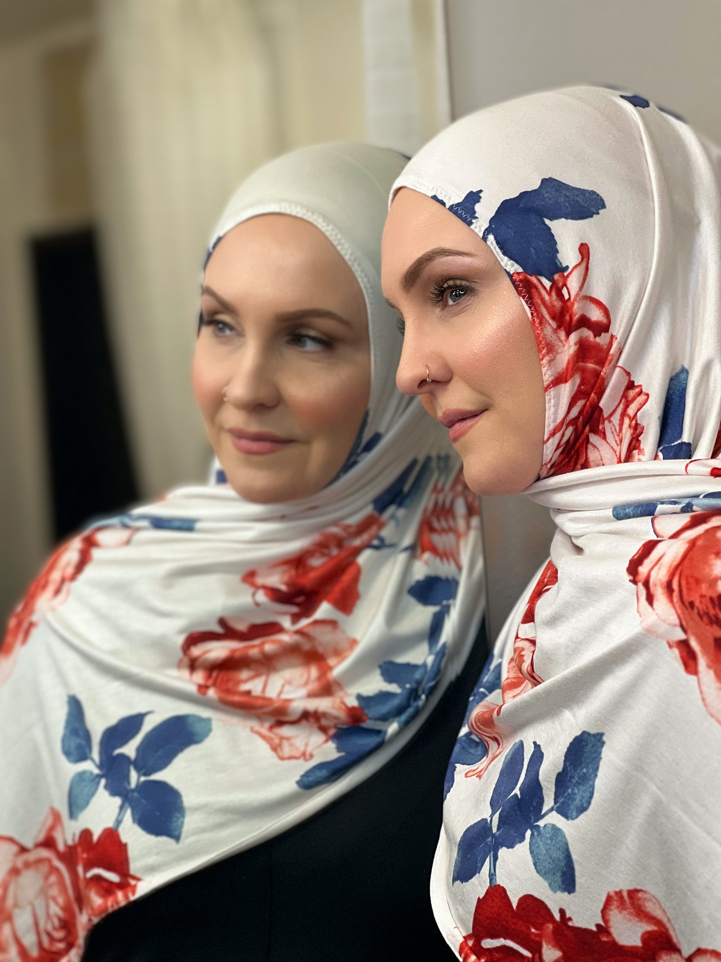 Printed Jersey Hijab: First Roses of Spring