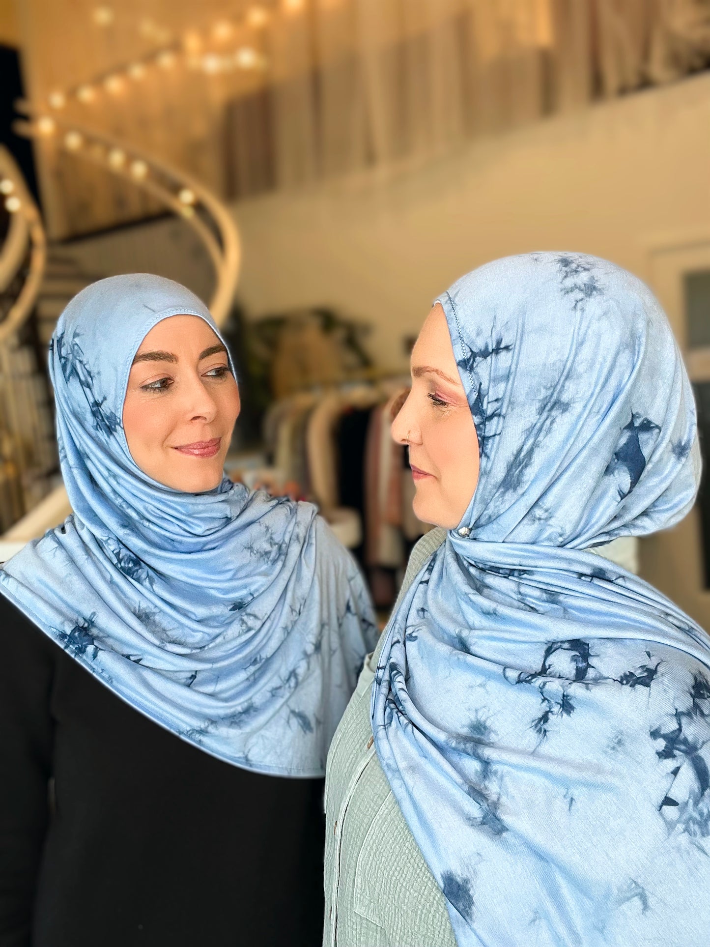 Tie Dye Jersey Hijab: Deep Ocean