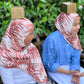 Printed Jersey Hijab: Rustic Peachy Palms