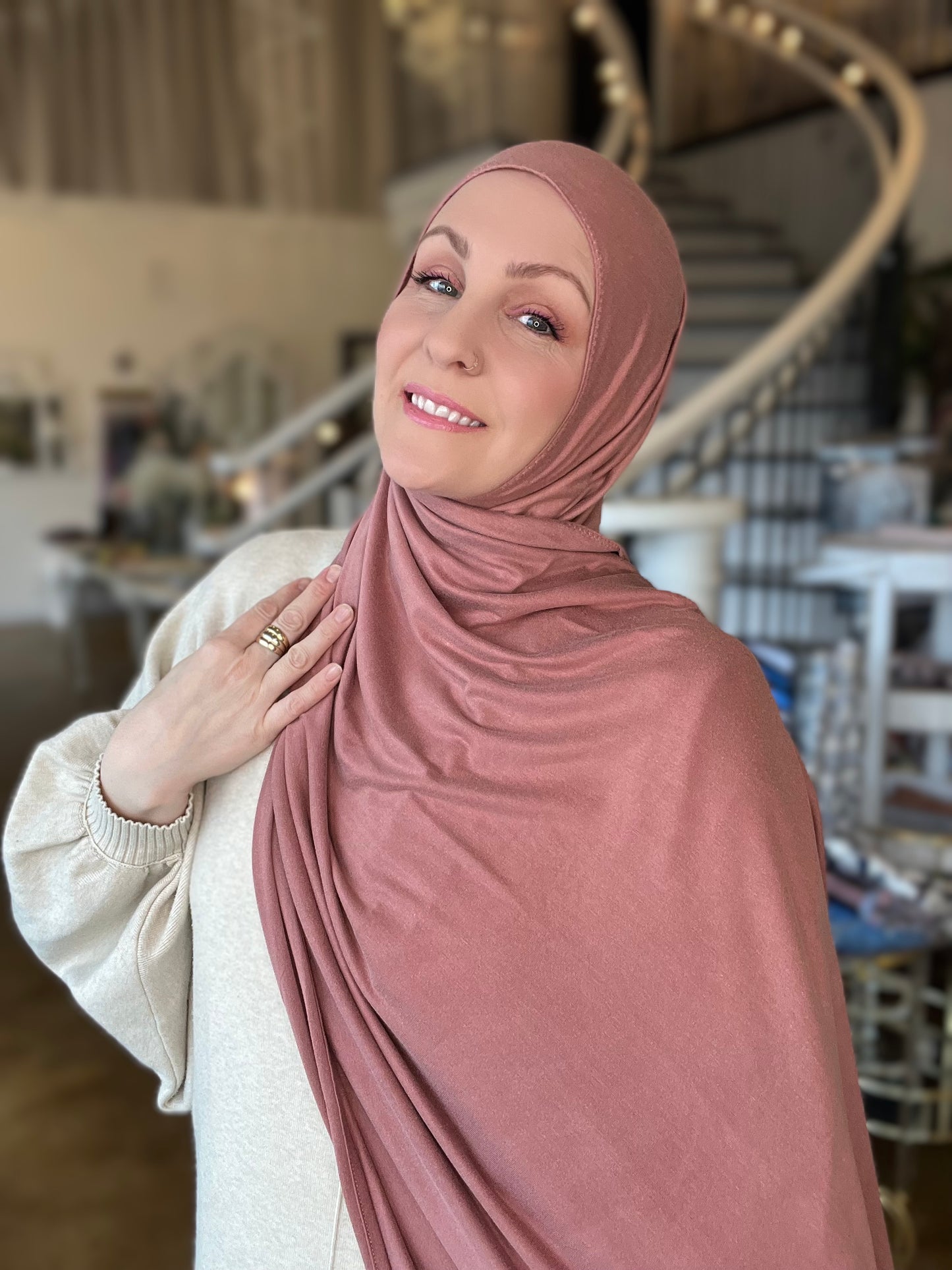 Solid Jersey Hijab: Copper Rose