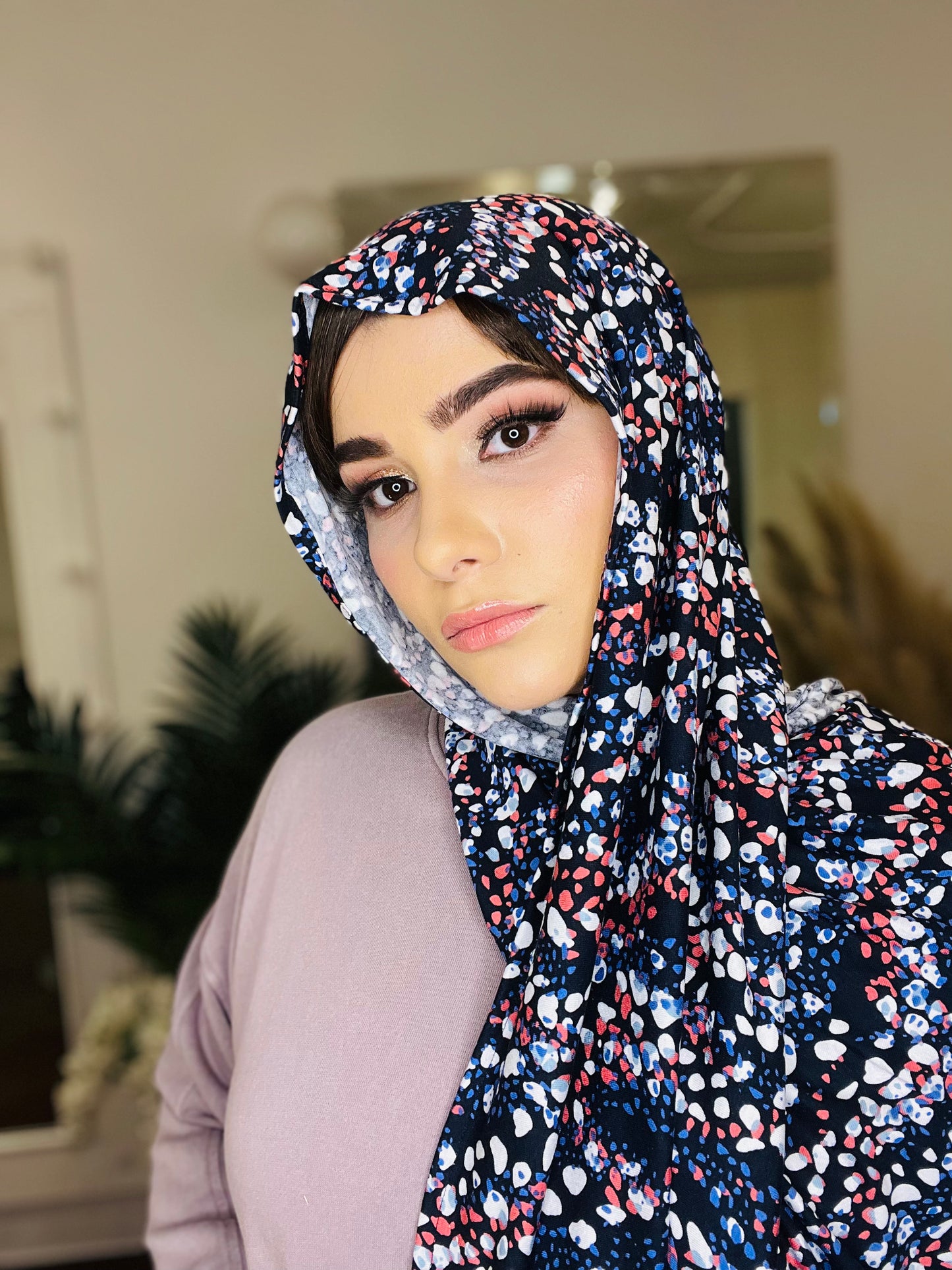 Printed Jersey Hijab: Pebble Waves