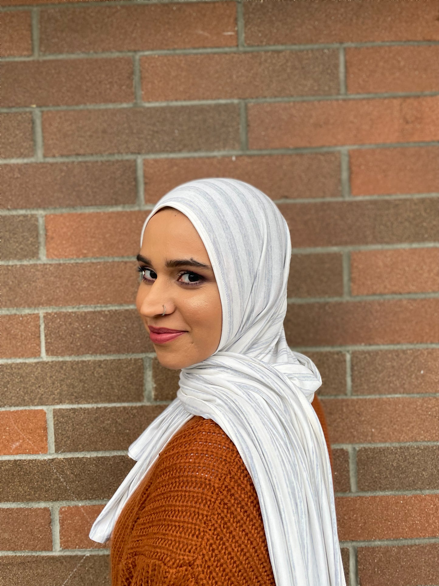 Woven Jersey Hijab: Snow White
