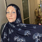 Printed Jersey Hijab: Navy Gingkos