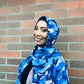Chiffon Hijab: Blue Camo