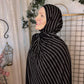 Printed Jersey Hijab: "DKNY" Print Logo