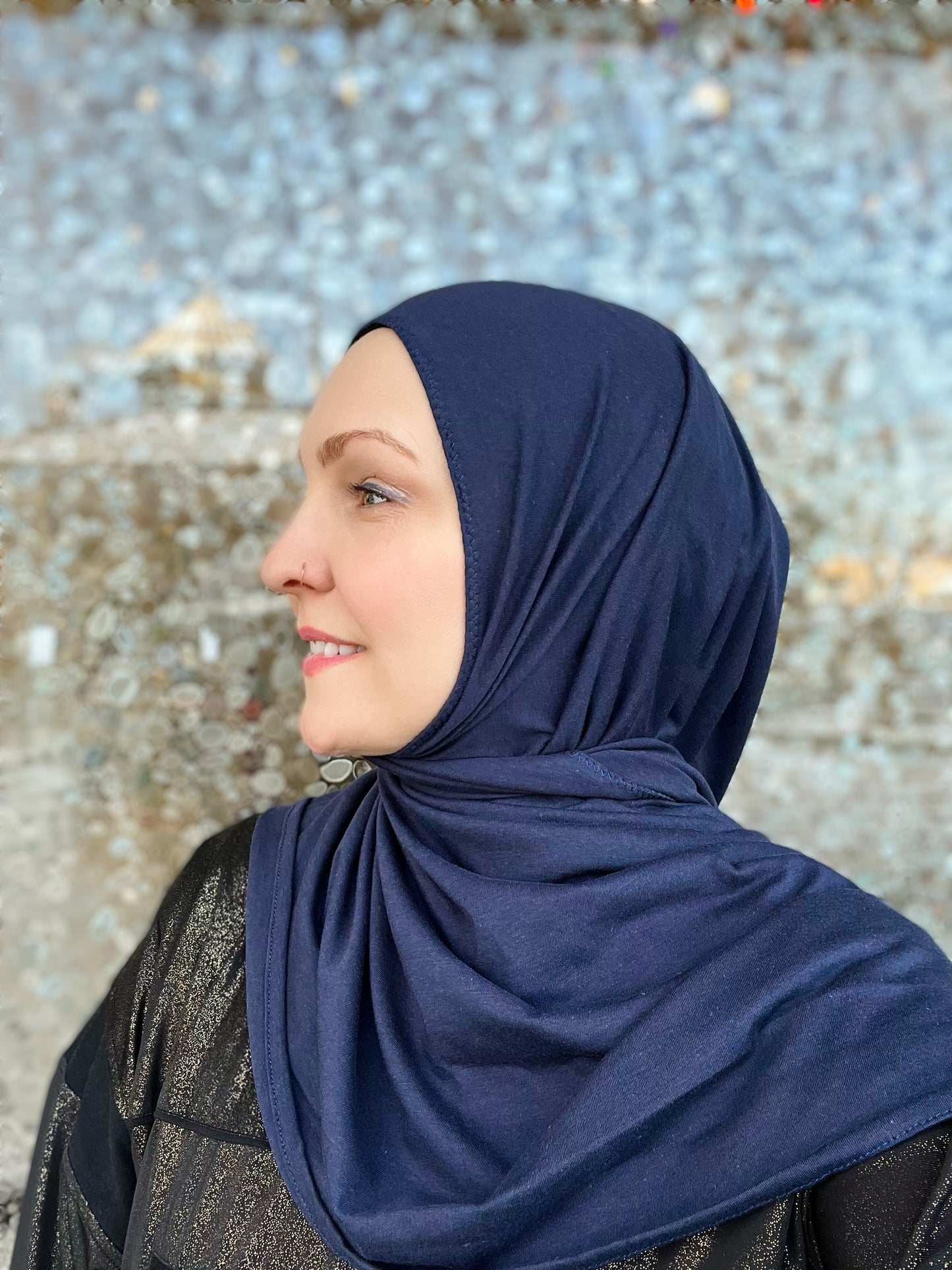 Tissue Jersey Hijab: Deep Navy Blue