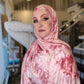 Tie Dye Jersey Hijab: Strawberries and Cream