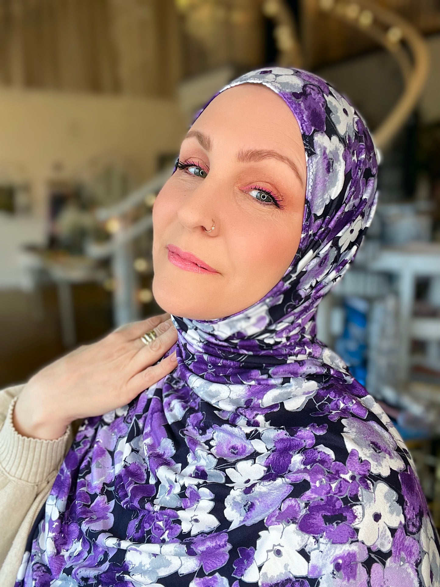 Printed Jersey Hijab: Wild Flowers