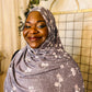 Printed Jersey Hijab: Falling Heather Grey Floral