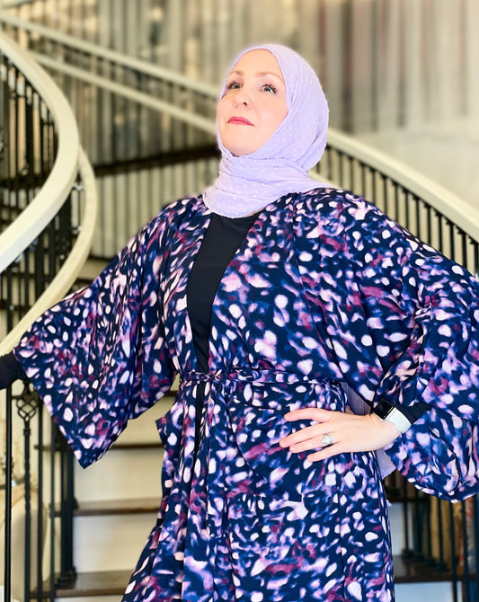Crepe Chiffon Hijab: Lavender Bubbles