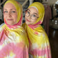 Tie Dye Jersey Hijab: Bubblegum Lemonade