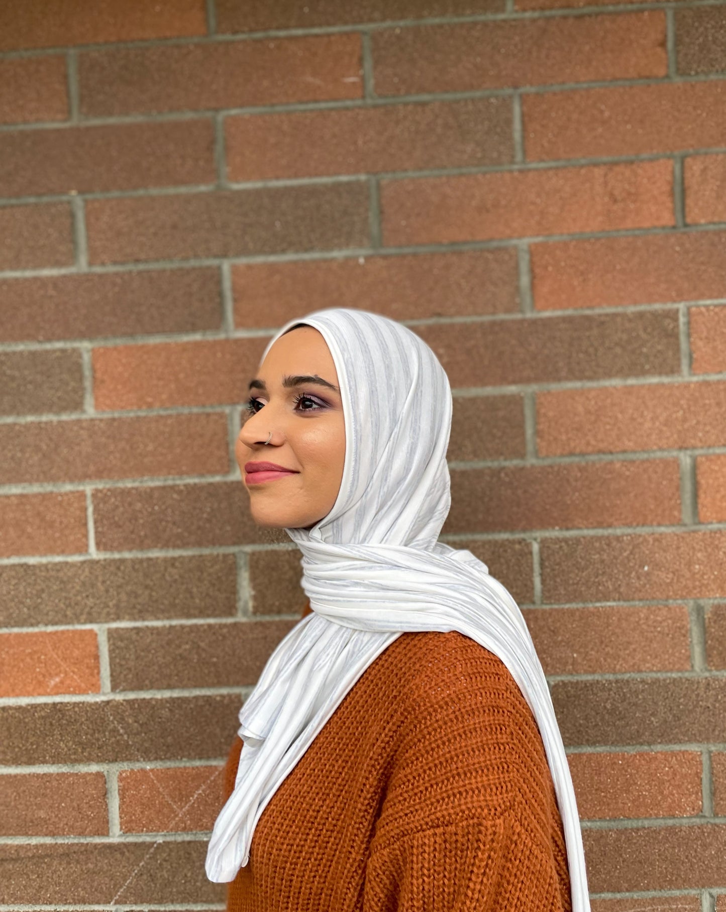 Woven Jersey Hijab: Snow White