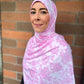 Printed Jersey Hijab: Pink Roses