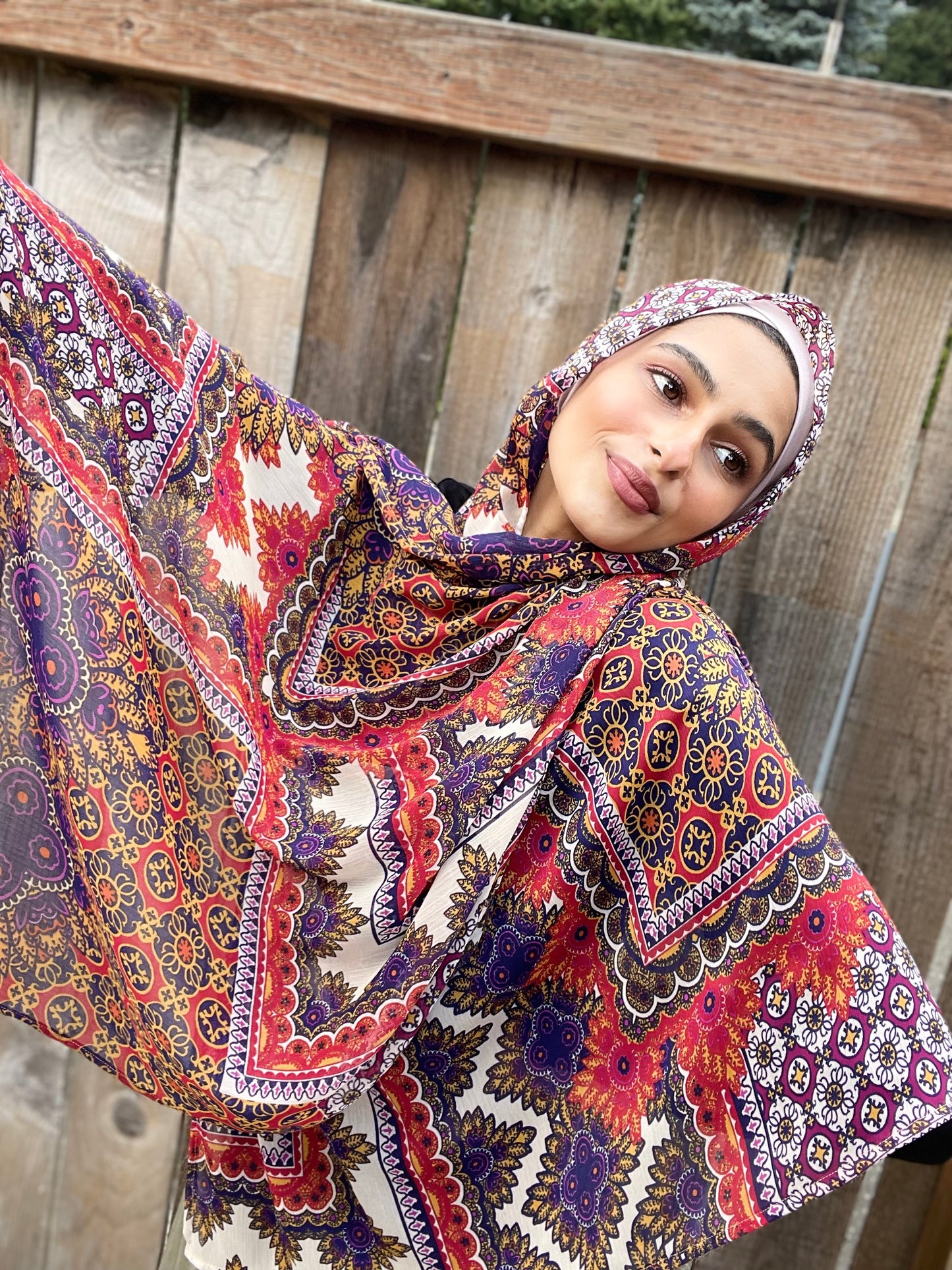 Limited Edition Crinkle Chiffon Hijab: Spanish Castle