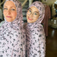 Printed Jersey Hijab: Mary's Black Roses