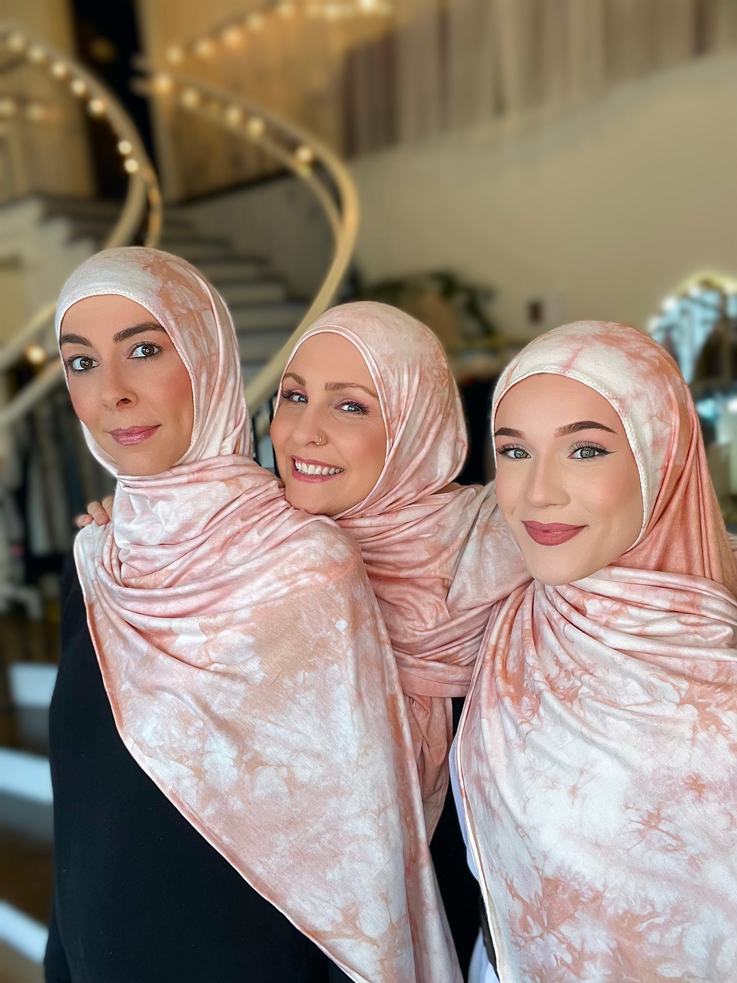 Tie Dye Jersey Hijab: Pale Pink