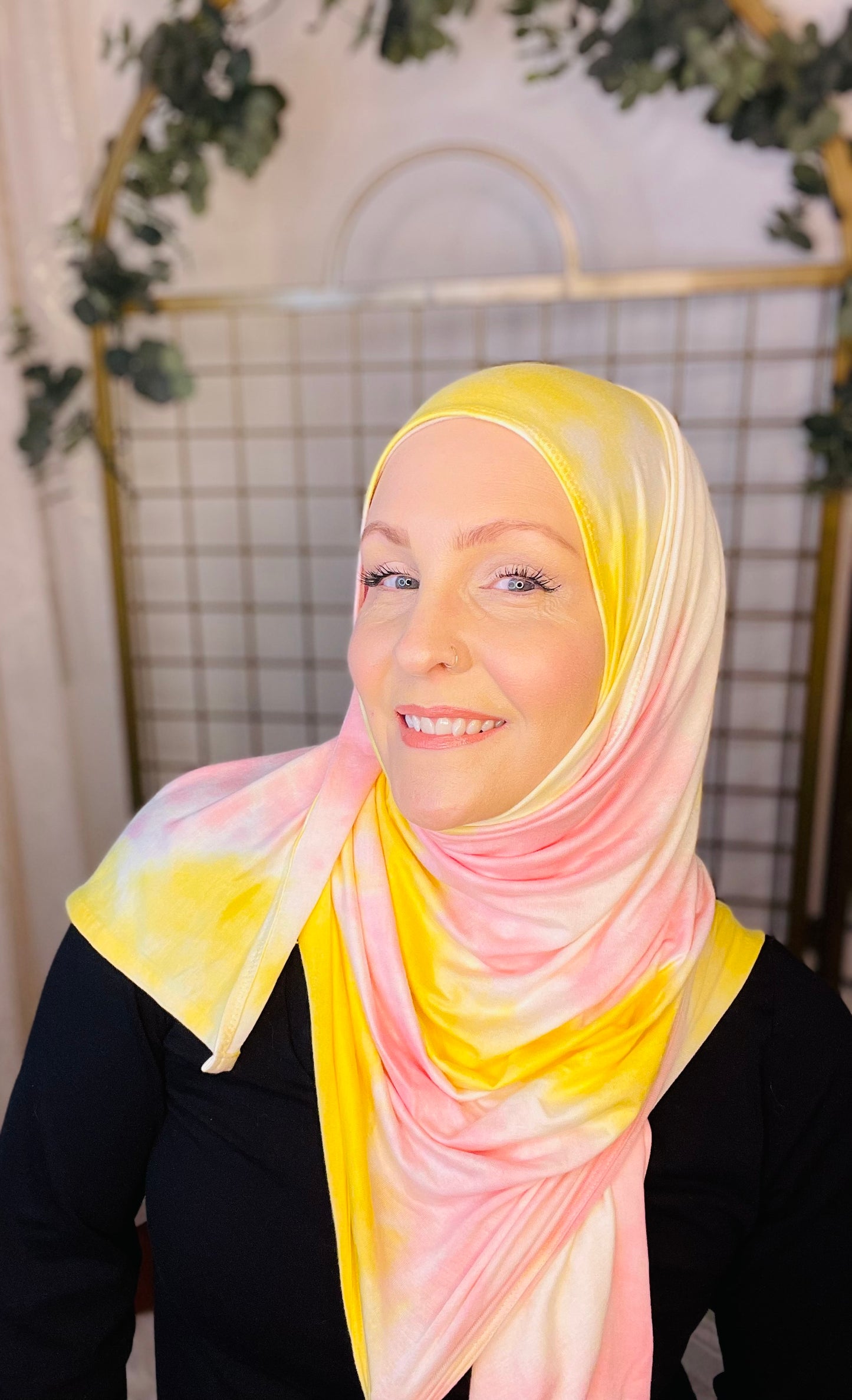 Tie Dye Jersey Hijab: Pink Lemonade