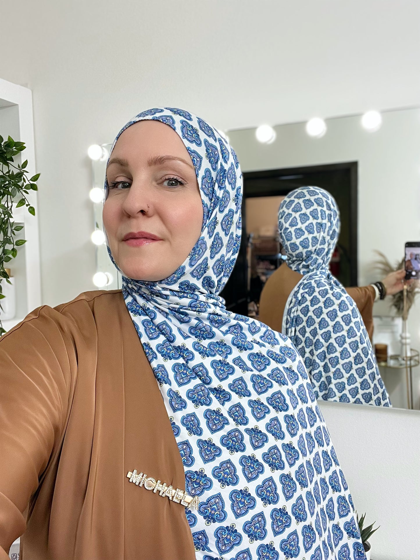Printed Jersey Hijab: Turkish Tea Party