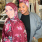 Printed Jersey Hijab: Burgundy Bouquet