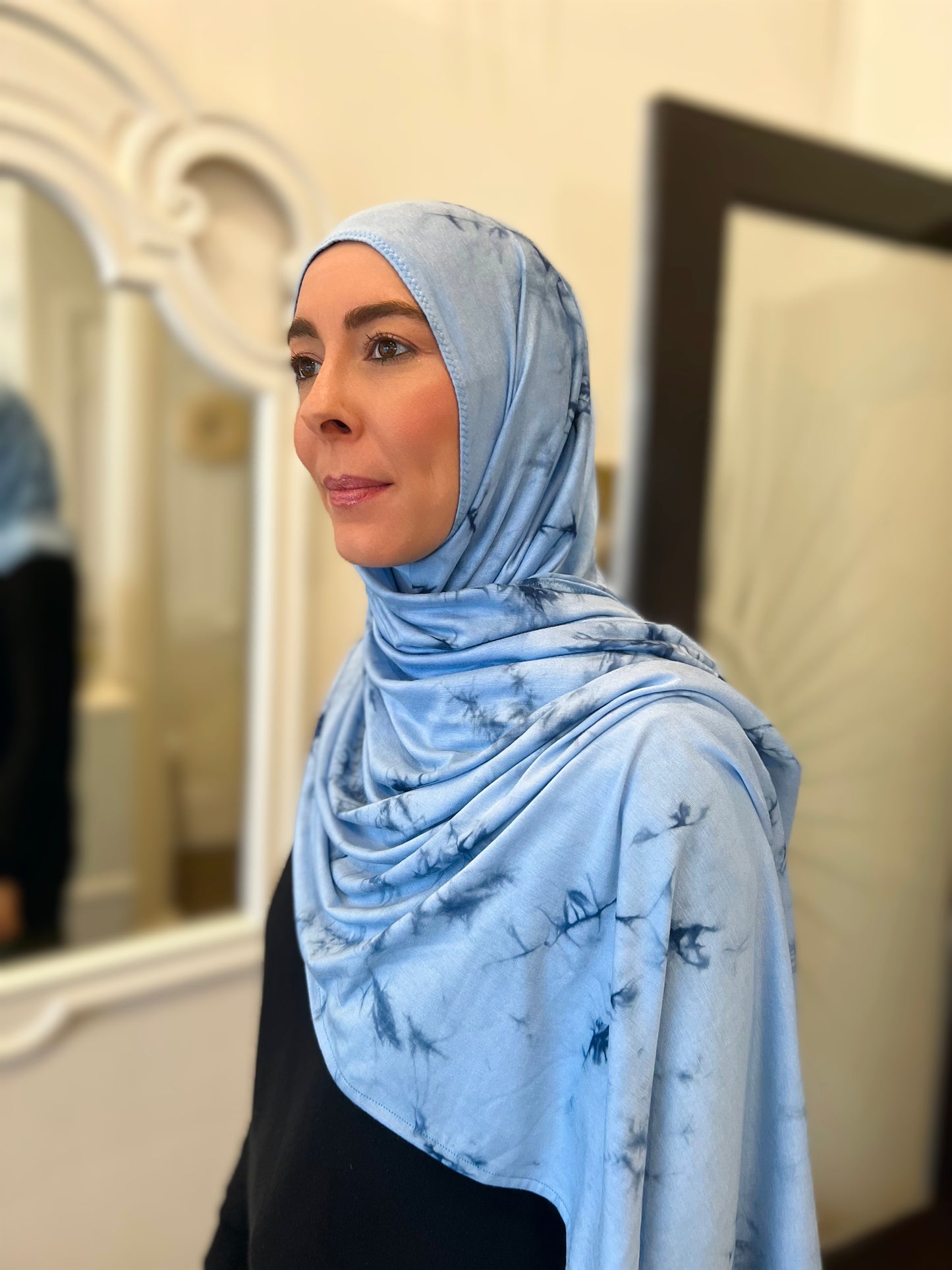 Tie Dye Jersey Hijab: Deep Ocean