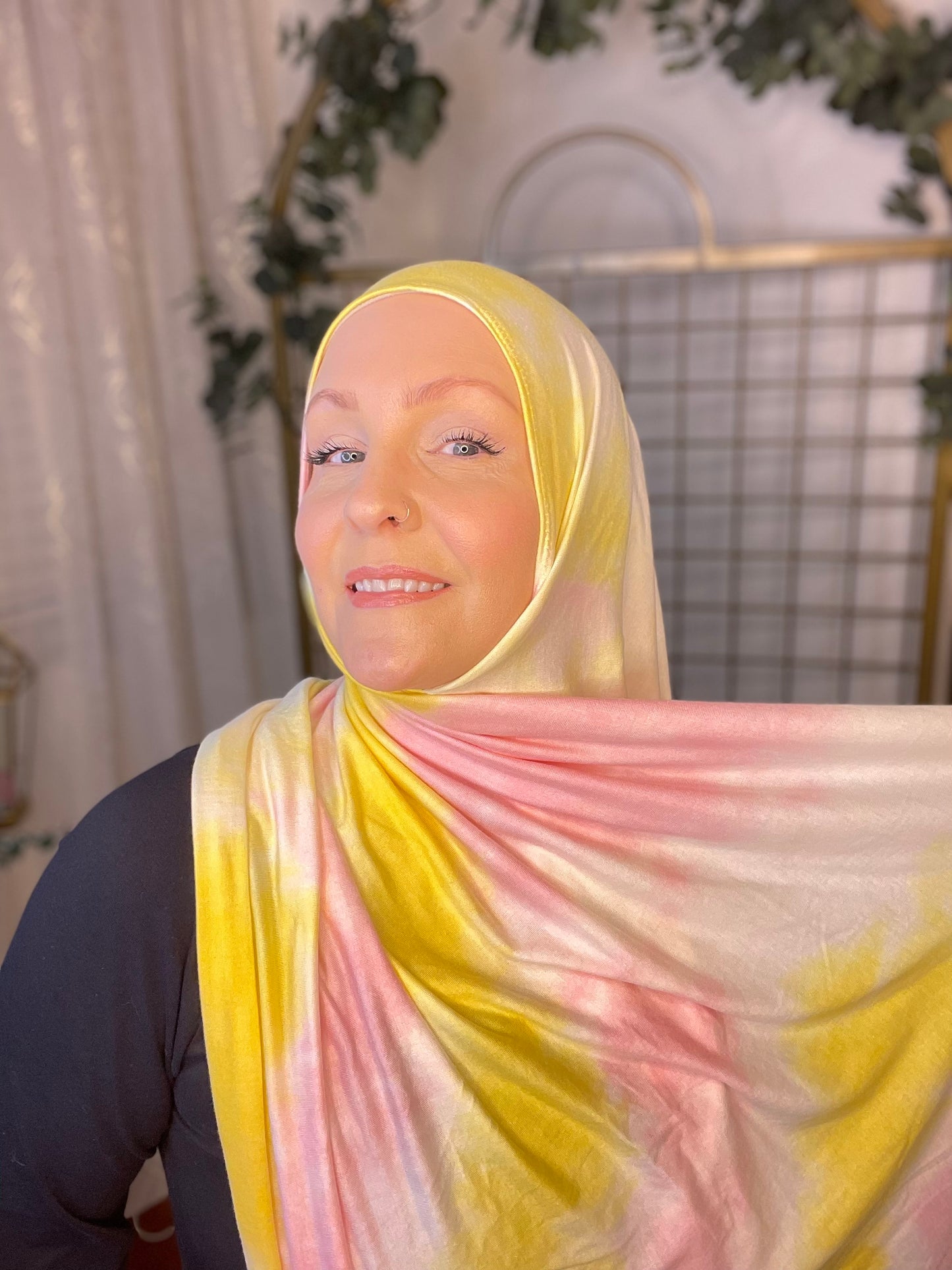 Tie Dye Jersey Hijab: Pink Lemonade