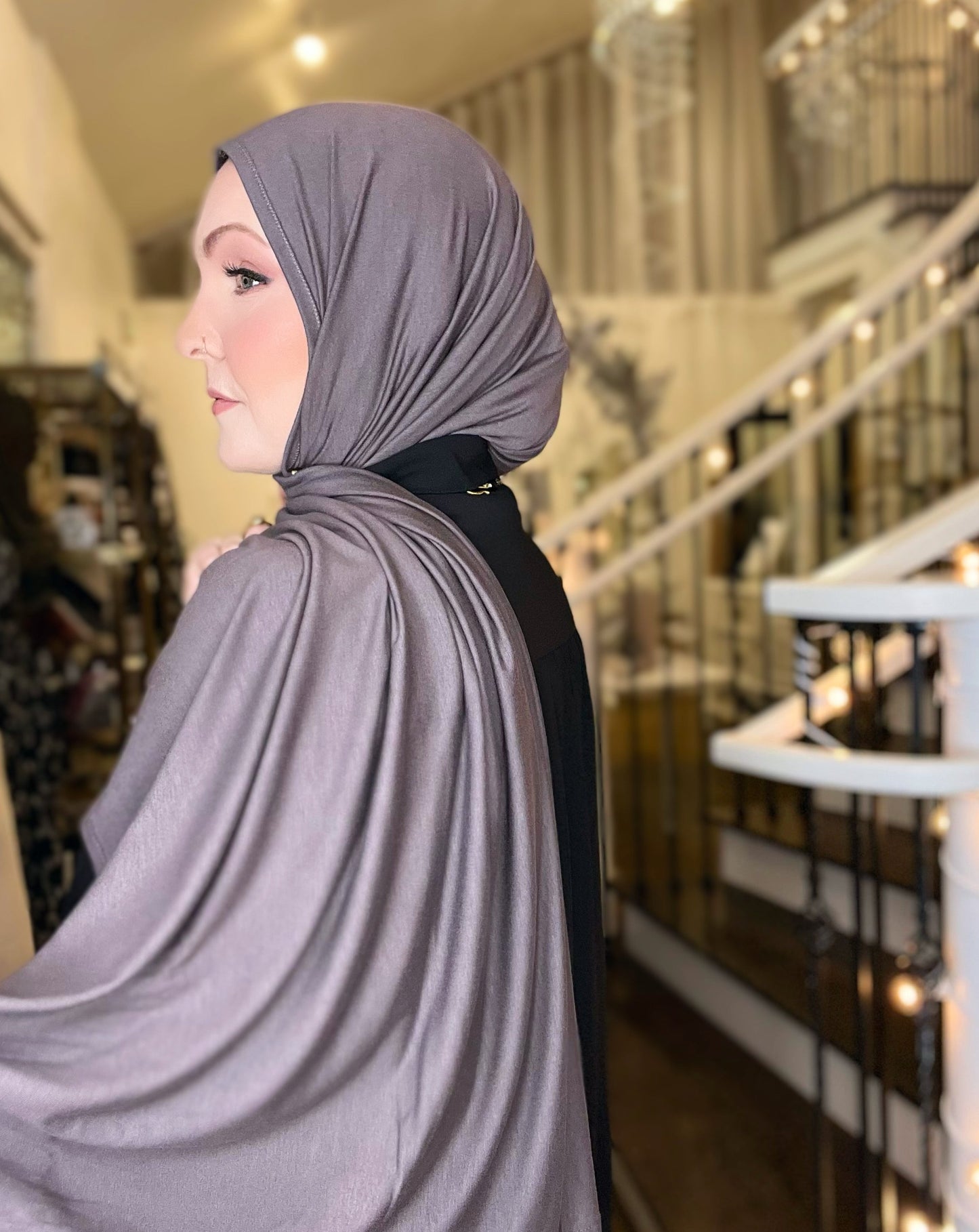 Jersey Hijab: Smoky Taupe