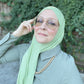 Solid Sparkle Jersey Hijab: Pale Green Lurex