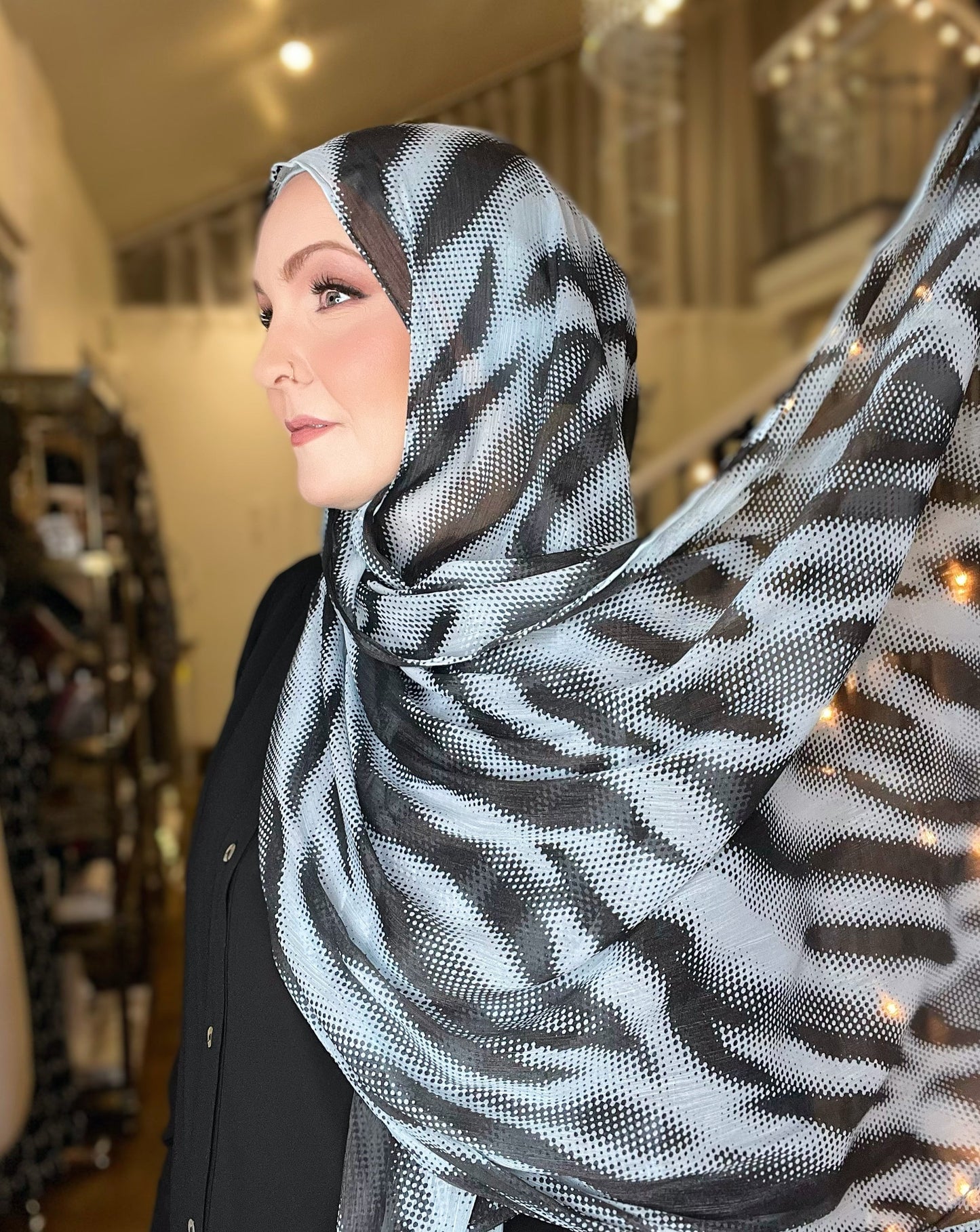 Crinkle Chiffon Dark Grey Chiffon Hijab Crinkle Chiffon Hijab