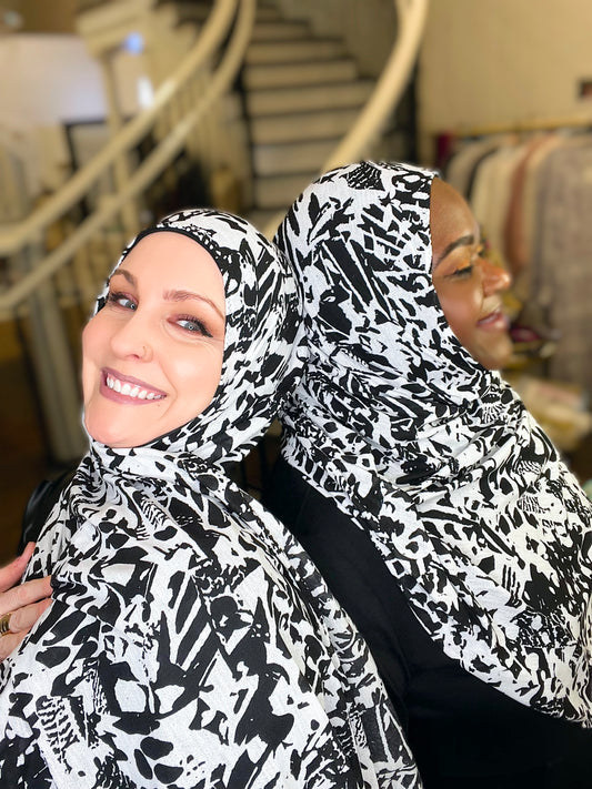 Printed Crepe Jersey Hijab: London Calling