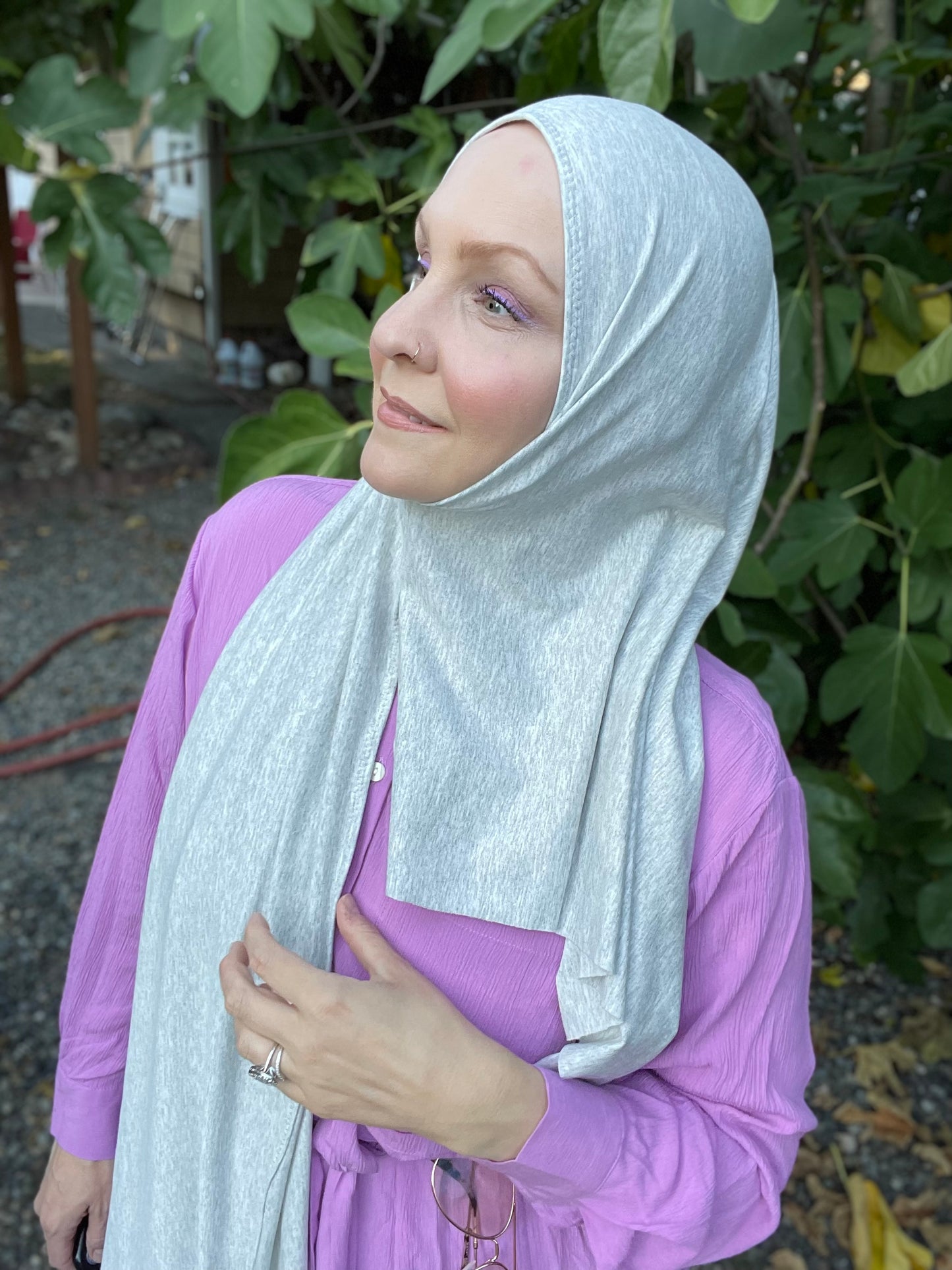 Solid Jersey Hijab: Heather Grey
