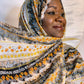 Limited Edition Woven Chiffon Hijab: Geometric Floral Fall
